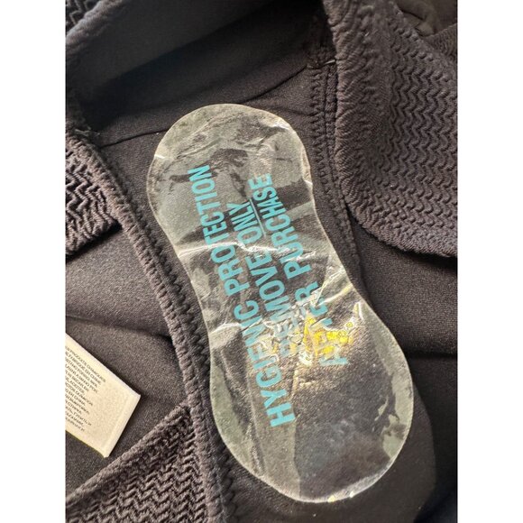 Seafolly Sea Dive Size 16 High Neck Lace Tie Back Black Textured NWT One Piece S - Picture 10 of 14